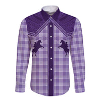 Aloha Hawaii Cowboys Paniolo Long Sleeve Button Shirt Violet Palaka - Polynesian Pride