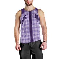 Aloha Hawaii Cowboys Paniolo Men Tank Top Violet Palaka - Polynesian Pride