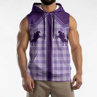 Aloha Hawaii Cowboys Paniolo Sleeveless Hoodie Violet Palaka - Polynesian Pride