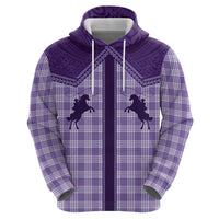Aloha Hawaii Cowboys Paniolo Zip Hoodie Violet Palaka - Polynesian Pride