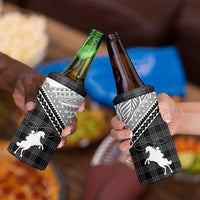 Aloha Hawaii Cowboys Paniolo 4 in 1 Can Cooler Tumbler Black Palaka - Polynesian Pride