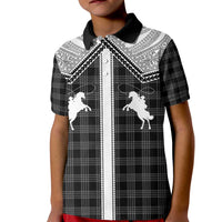 Aloha Hawaii Cowboys Paniolo Kid Polo Shirt Black Palaka - Polynesian Pride