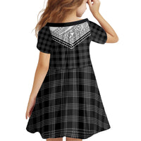 Aloha Hawaii Cowboys Paniolo Kid Short Sleeve Dress Black Palaka - Polynesian Pride