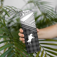 Aloha Hawaii Cowboys Paniolo Skinny Tumbler Black Palaka - Polynesian Pride