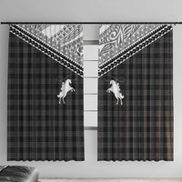 Aloha Hawaii Cowboys Paniolo Window Curtain Black Palaka - Polynesian Pride