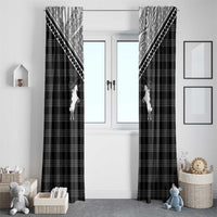 Aloha Hawaii Cowboys Paniolo Window Curtain Black Palaka - Polynesian Pride