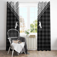 Aloha Hawaii Cowboys Paniolo Window Curtain Black Palaka - Polynesian Pride