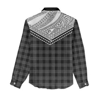 Aloha Hawaii Cowboys Paniolo Women Casual Shirt Black Palaka - Polynesian Pride