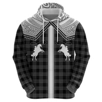 Aloha Hawaii Cowboys Paniolo Zip Hoodie Black Palaka - Polynesian Pride