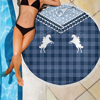 Aloha Hawaii Cowboys Paniolo Beach Blanket Navy Blue Palaka - Polynesian Pride