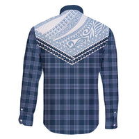 Aloha Hawaii Cowboys Paniolo Family Matching Off Shoulder Short Dress and Hawaiian Shirt Navy Blue Palaka - Polynesian Pride