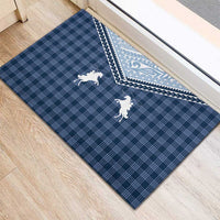 Aloha Hawaii Cowboys Paniolo Rubber Doormat Navy Blue Palaka - Polynesian Pride