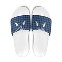 Aloha Hawaii Cowboys Paniolo Slide Sandals Navy Blue Palaka - Polynesian Pride