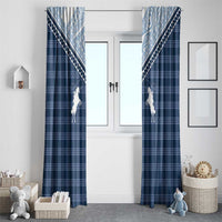 Aloha Hawaii Cowboys Paniolo Window Curtain Navy Blue Palaka - Polynesian Pride