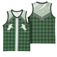 Aloha Hawaii Cowboys Paniolo Basketball Jersey Forest Green Palaka - Polynesian Pride