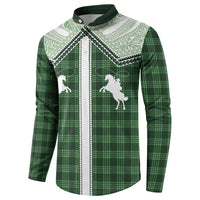 Aloha Hawaii Cowboys Paniolo Button Sweatshirt Forest Green Palaka - Polynesian Pride