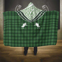 Aloha Hawaii Cowboys Paniolo Hooded Blanket Forest Green Palaka - Polynesian Pride