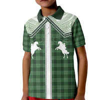 Aloha Hawaii Cowboys Paniolo Kid Polo Shirt Forest Green Palaka - Polynesian Pride