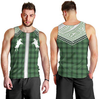 Aloha Hawaii Cowboys Paniolo Men Tank Top Forest Green Palaka - Polynesian Pride