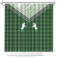 Aloha Hawaii Cowboys Paniolo Shower Curtain Forest Green Palaka - Polynesian Pride
