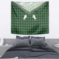 Aloha Hawaii Cowboys Paniolo Tapestry Forest Green Palaka - Polynesian Pride