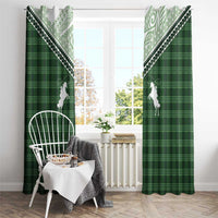 Aloha Hawaii Cowboys Paniolo Window Curtain Forest Green Palaka - Polynesian Pride
