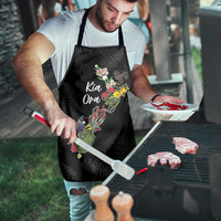 Kia Ora New Zealand Floral Apron Black - Polynesian Pride