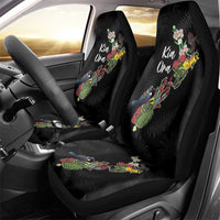 Kia Ora New Zealand Floral Car Seat Cover Black - Polynesian Pride