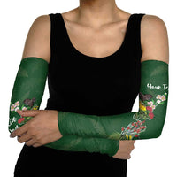 Kia Ora New Zealand Floral Personalized Arm Sleeves Sage Green - Polynesian Pride