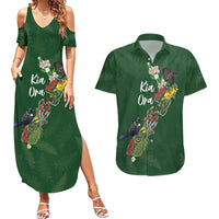 Kia Ora New Zealand Floral Personalized Couples Matching Summer Maxi Dress and Hawaiian Shirt Sage Green LT7 Sage Green - Polynesian Pride