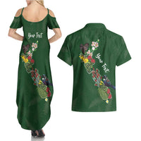 Kia Ora New Zealand Floral Personalized Couples Matching Summer Maxi Dress and Hawaiian Shirt Sage Green LT7 - Polynesian Pride