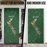 Kia Ora New Zealand Floral Personalized Door Cover Sage Green - Polynesian Pride