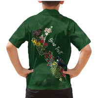 Kia Ora New Zealand Floral Personalized Family Matching Mermaid Dress and Hawaiian Shirt Sage Green - Polynesian Pride