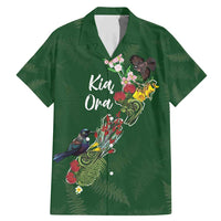 Kia Ora New Zealand Floral Personalized Family Matching Mermaid Dress and Hawaiian Shirt Sage Green LT7 Dad's Shirt - Short Sleeve Sage Green - Polynesian Pride