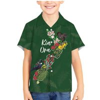 Kia Ora New Zealand Floral Personalized Family Matching Mermaid Dress and Hawaiian Shirt Sage Green LT7 Son's Shirt Sage Green - Polynesian Pride