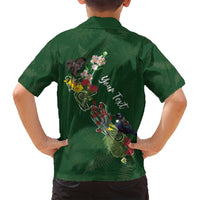 Kia Ora New Zealand Floral Personalized Family Matching Puletasi and Hawaiian Shirt Sage Green - Polynesian Pride