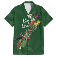 Kia Ora New Zealand Floral Personalized Family Matching Puletasi and Hawaiian Shirt Sage Green LT7 Dad's Shirt - Short Sleeve Sage Green - Polynesian Pride