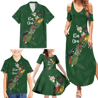 Kia Ora New Zealand Floral Personalized Family Matching Summer Maxi Dress and Hawaiian Shirt Sage Green LT7 - Polynesian Pride