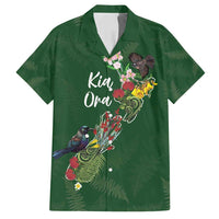 Kia Ora New Zealand Floral Personalized Family Matching Summer Maxi Dress and Hawaiian Shirt Sage Green LT7 Dad's Shirt - Short Sleeve Sage Green - Polynesian Pride