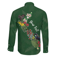 Kia Ora New Zealand Floral Personalized Family Matching Tank Maxi Dress and Hawaiian Shirt Sage Green LT7 - Polynesian Pride