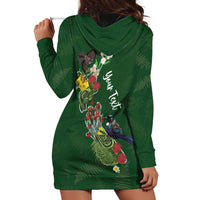 Kia Ora New Zealand Floral Personalized Hoodie Dress Sage Green - Polynesian Pride