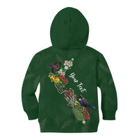 Kia Ora New Zealand Floral Personalized Kid Hoodie Sage Green - Polynesian Pride