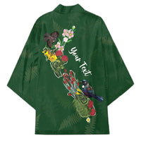 Kia Ora New Zealand Floral Personalized Kimono Sage Green - Polynesian Pride
