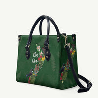 Kia Ora New Zealand Floral Leather Bag Sage Green - Polynesian Pride