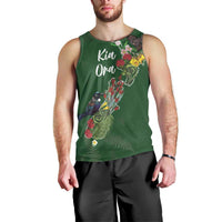Kia Ora New Zealand Floral Personalized Men Tank Top Sage Green - Polynesian Pride