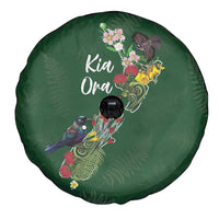 Kia Ora New Zealand Floral Spare Tire Cover Sage Green - Polynesian Pride