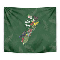 Kia Ora New Zealand Floral Tapestry Sage Green - Polynesian Pride