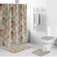 Beige Palaka Hula Girls Seamless Hawaii Aloha Bathroom Set - Polynesian Pride
