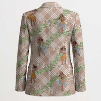 Beige Palaka Hula Girls Seamless Hawaii Aloha Blazer - Polynesian Pride