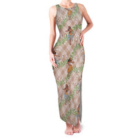 Beige Palaka Hula Girls Seamless Hawaii Aloha Family Matching Tank Maxi Dress and Hawaiian Shirt LT7 Mom's Dress Beige - Polynesian Pride